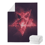 Fiery Reversed Pentagram Print Blanket