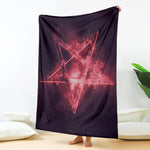 Fiery Reversed Pentagram Print Blanket
