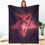 Fiery Reversed Pentagram Print Blanket
