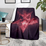 Fiery Reversed Pentagram Print Blanket