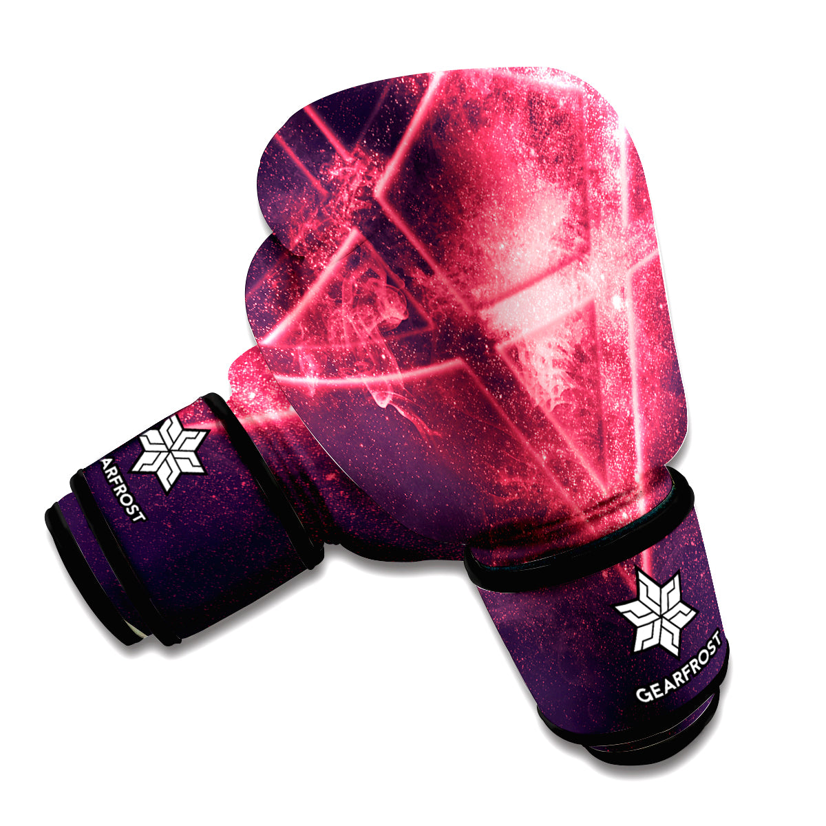 Fiery Reversed Pentagram Print Boxing Gloves