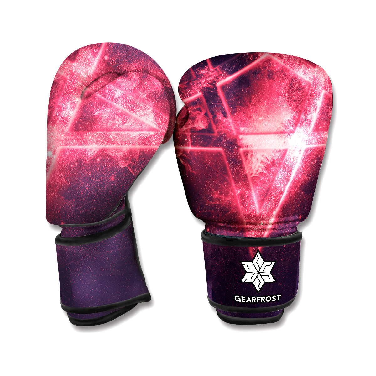 Fiery Reversed Pentagram Print Boxing Gloves