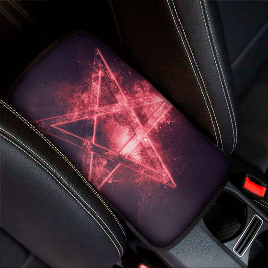 Fiery Reversed Pentagram Print Car Center Console Cover