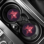 Fiery Reversed Pentagram Print Car Coasters