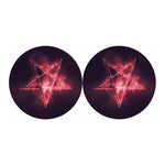 Fiery Reversed Pentagram Print Car Coasters
