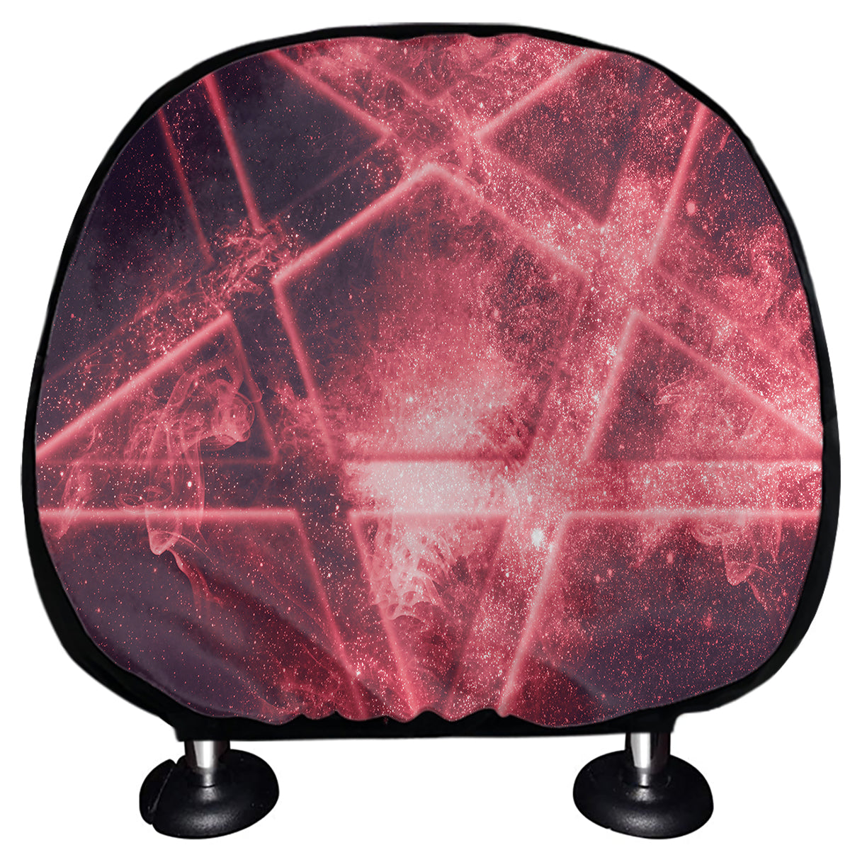 Fiery Reversed Pentagram Print Car Headrest Covers