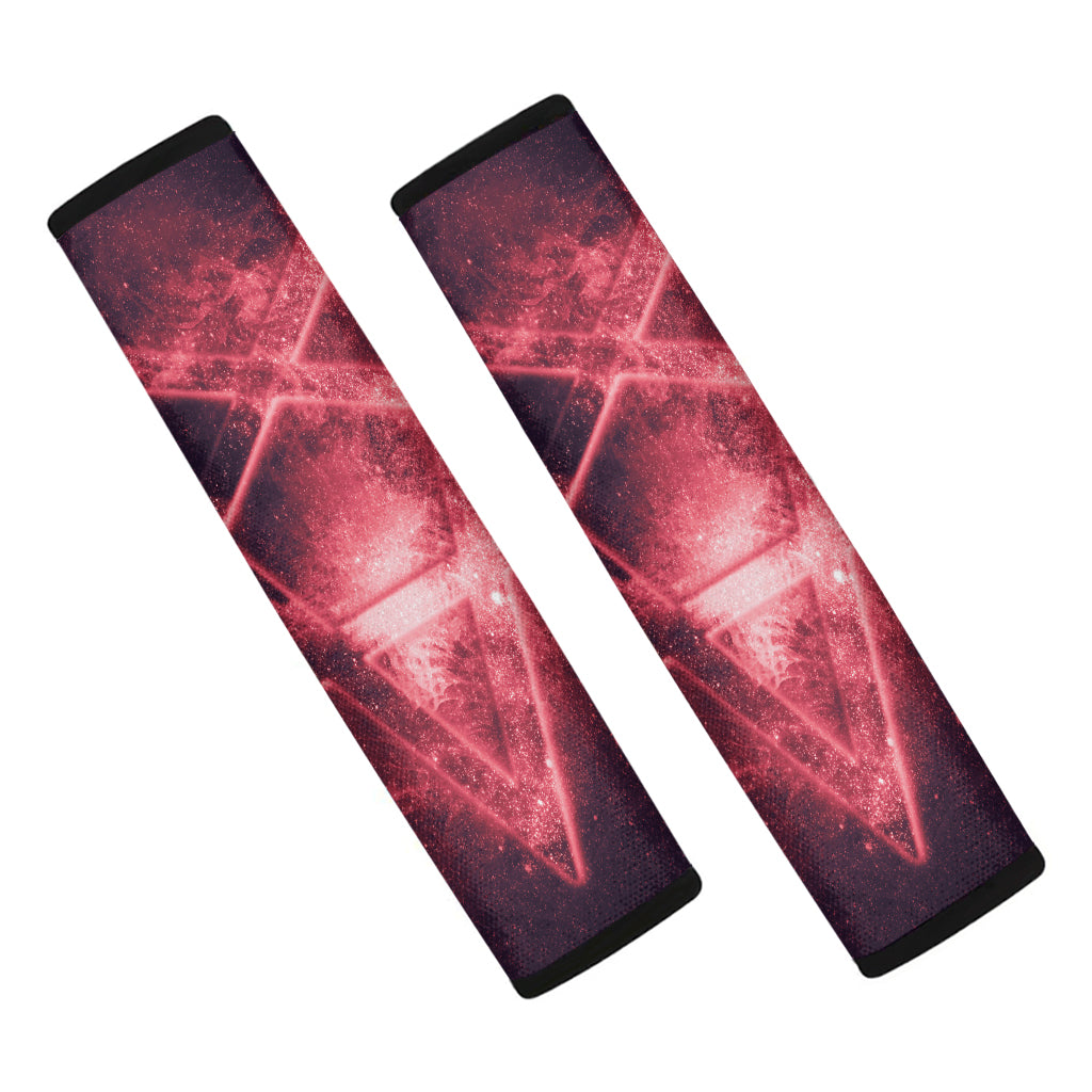 Fiery Reversed Pentagram Print Car Seat Belt Covers