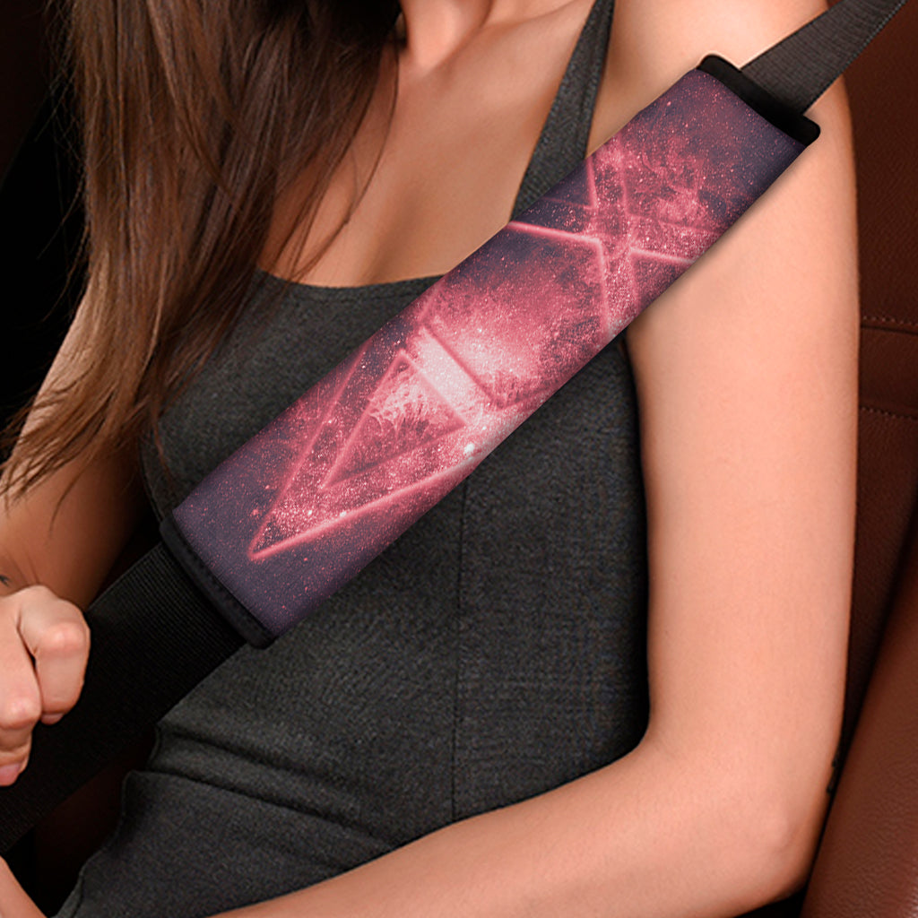 Fiery Reversed Pentagram Print Car Seat Belt Covers