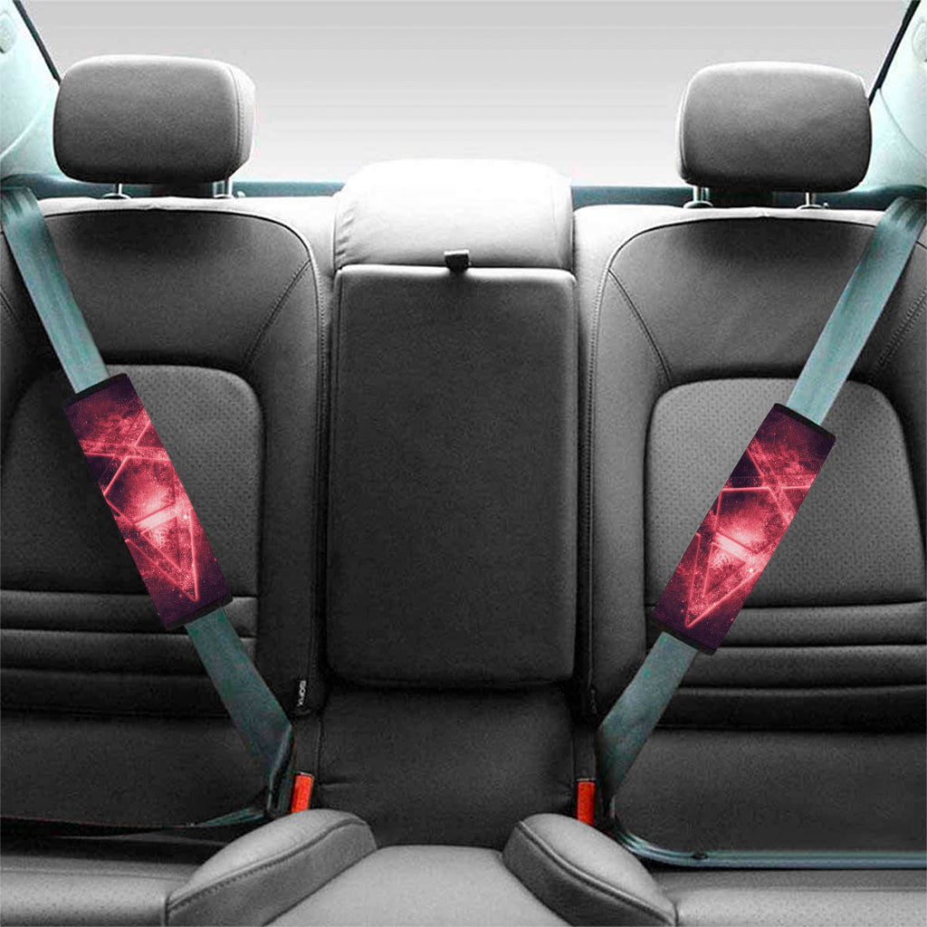 Fiery Reversed Pentagram Print Car Seat Belt Covers