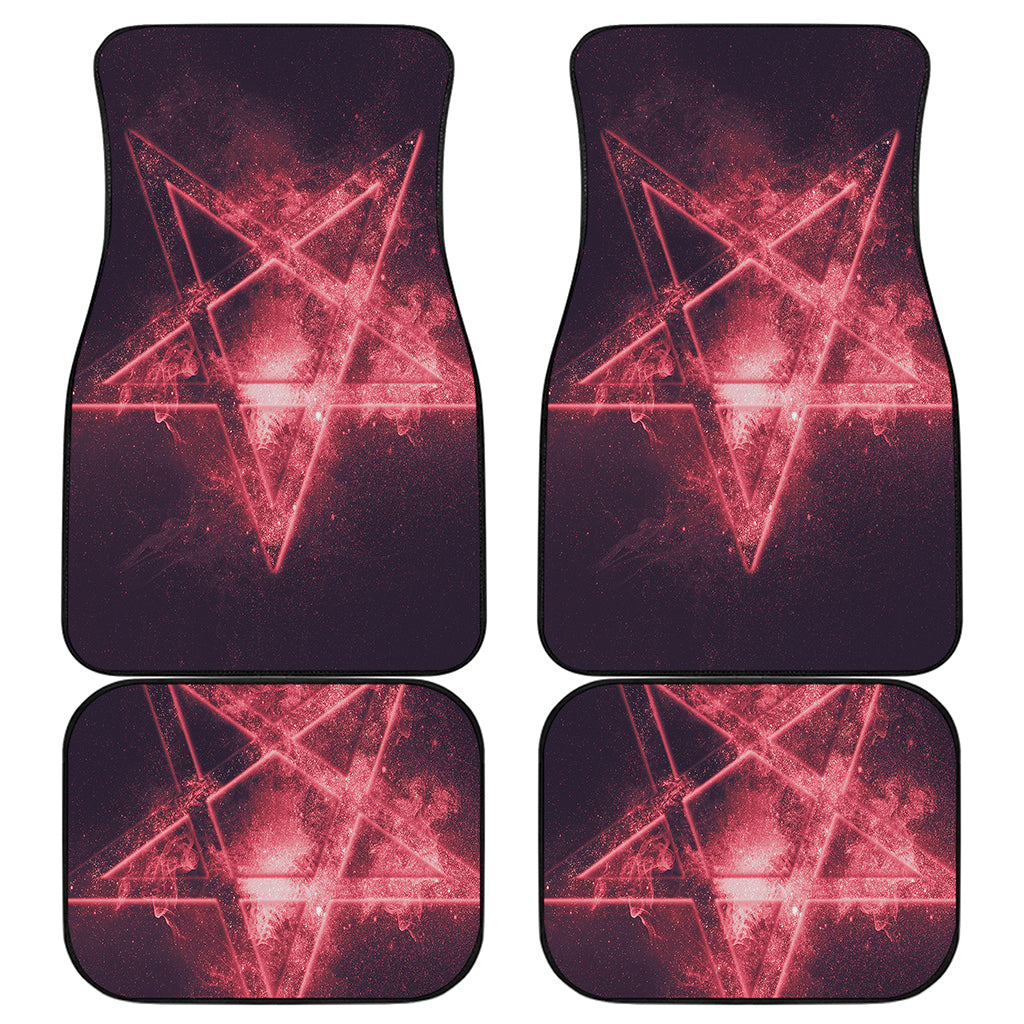Fiery Reversed Pentagram Print Front and Back Car Floor Mats