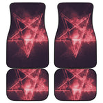 Fiery Reversed Pentagram Print Front and Back Car Floor Mats