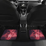 Fiery Reversed Pentagram Print Front and Back Car Floor Mats