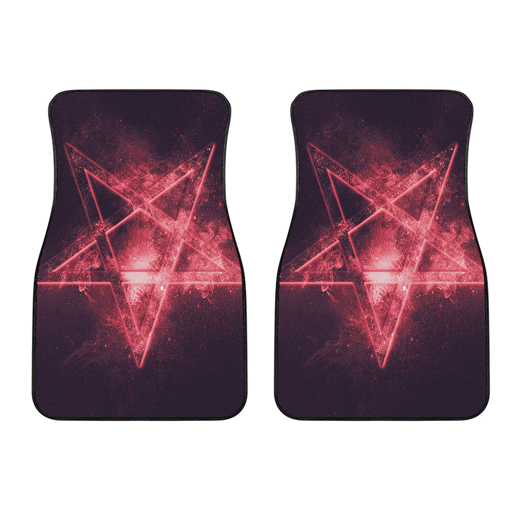 Fiery Reversed Pentagram Print Front Car Floor Mats