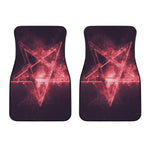 Fiery Reversed Pentagram Print Front Car Floor Mats