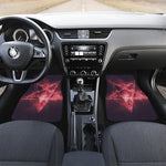 Fiery Reversed Pentagram Print Front Car Floor Mats