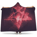 Fiery Reversed Pentagram Print Hooded Blanket