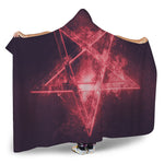Fiery Reversed Pentagram Print Hooded Blanket