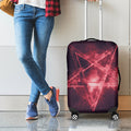 Fiery Reversed Pentagram Print Luggage Cover