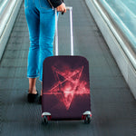 Fiery Reversed Pentagram Print Luggage Cover