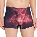 Fiery Reversed Pentagram Print Men's Boxer Briefs