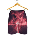 Fiery Reversed Pentagram Print Men's Shorts