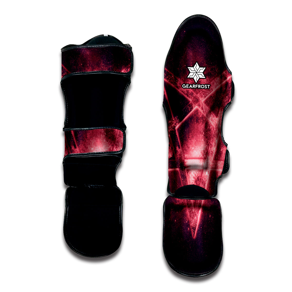 Fiery Reversed Pentagram Print Muay Thai Shin Guard