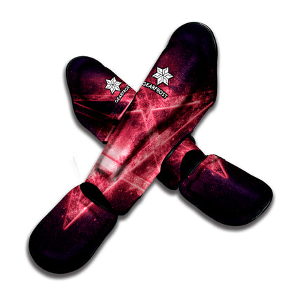 Fiery Reversed Pentagram Print Muay Thai Shin Guard