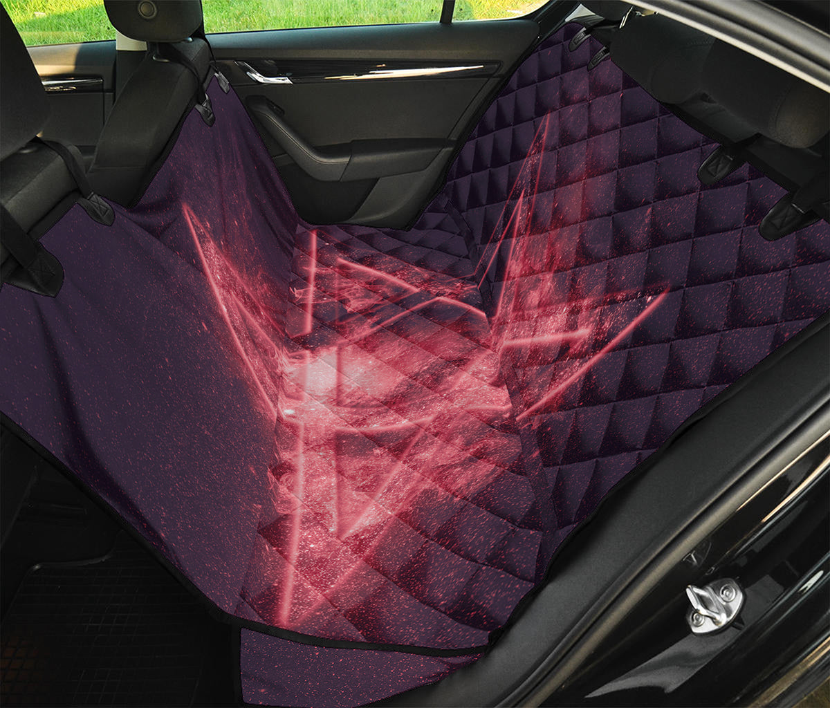 Fiery Reversed Pentagram Print Pet Car Back Seat Cover