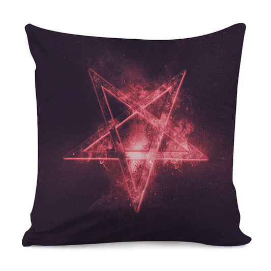 Fiery Reversed Pentagram Print Pillow Cover
