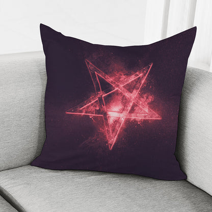 Fiery Reversed Pentagram Print Pillow Cover