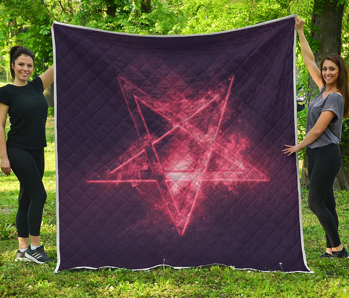 Fiery Reversed Pentagram Print Quilt