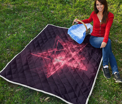 Fiery Reversed Pentagram Print Quilt