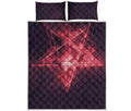 Fiery Reversed Pentagram Print Quilt Bed Set