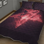 Fiery Reversed Pentagram Print Quilt Bed Set