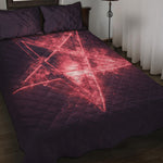 Fiery Reversed Pentagram Print Quilt Bed Set