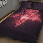 Fiery Reversed Pentagram Print Quilt Bed Set