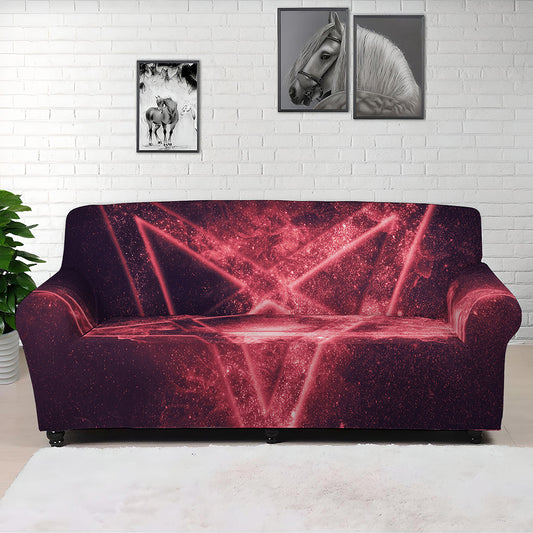 Fiery Reversed Pentagram Print Sofa Cover
