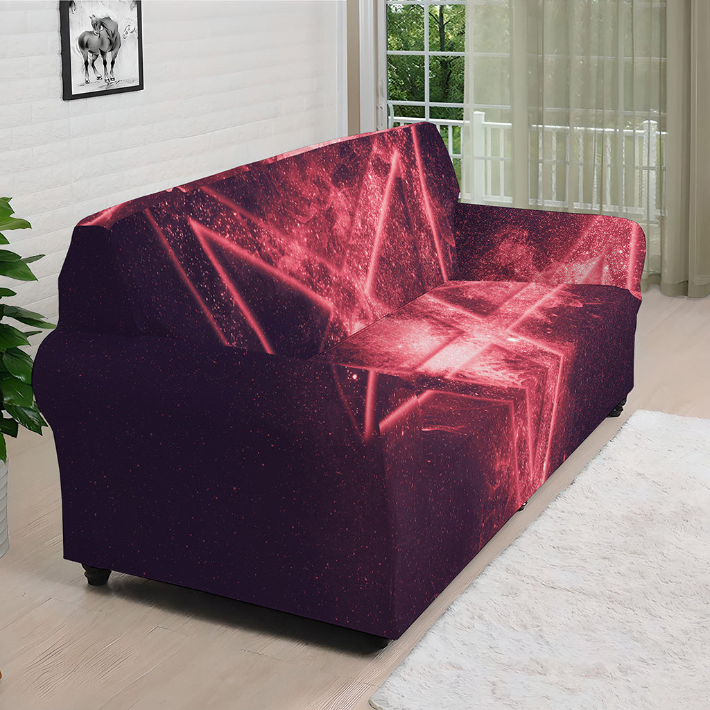 Fiery Reversed Pentagram Print Sofa Cover