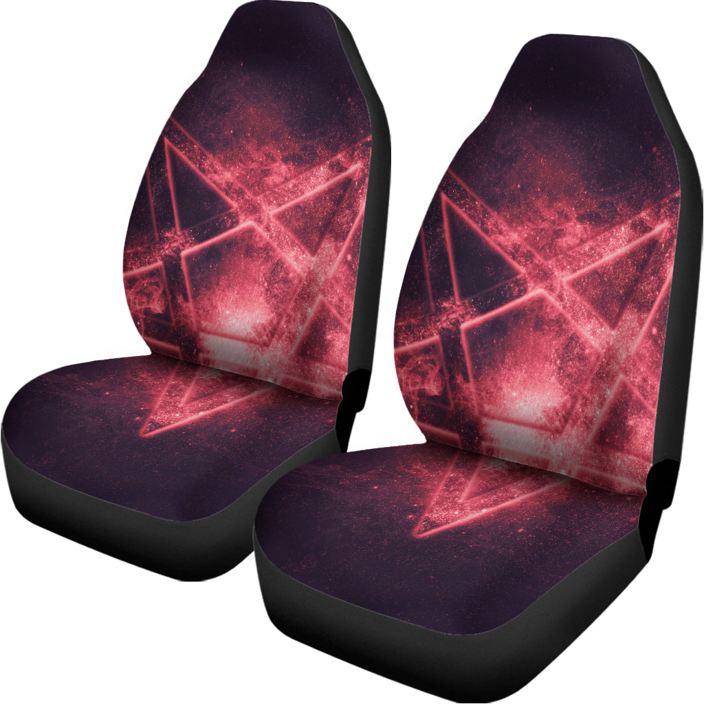 Fiery Reversed Pentagram Print Universal Fit Car Seat Covers