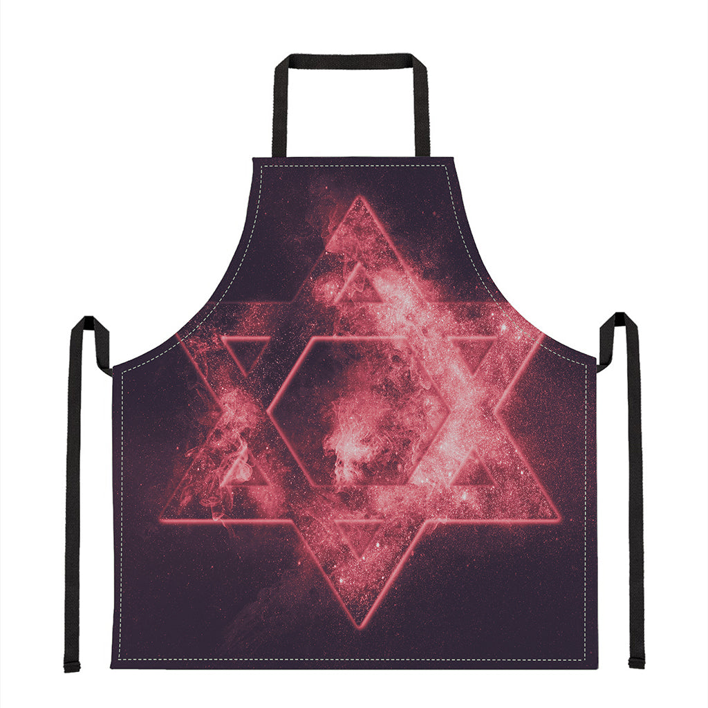 Fiery Star of David Print Apron