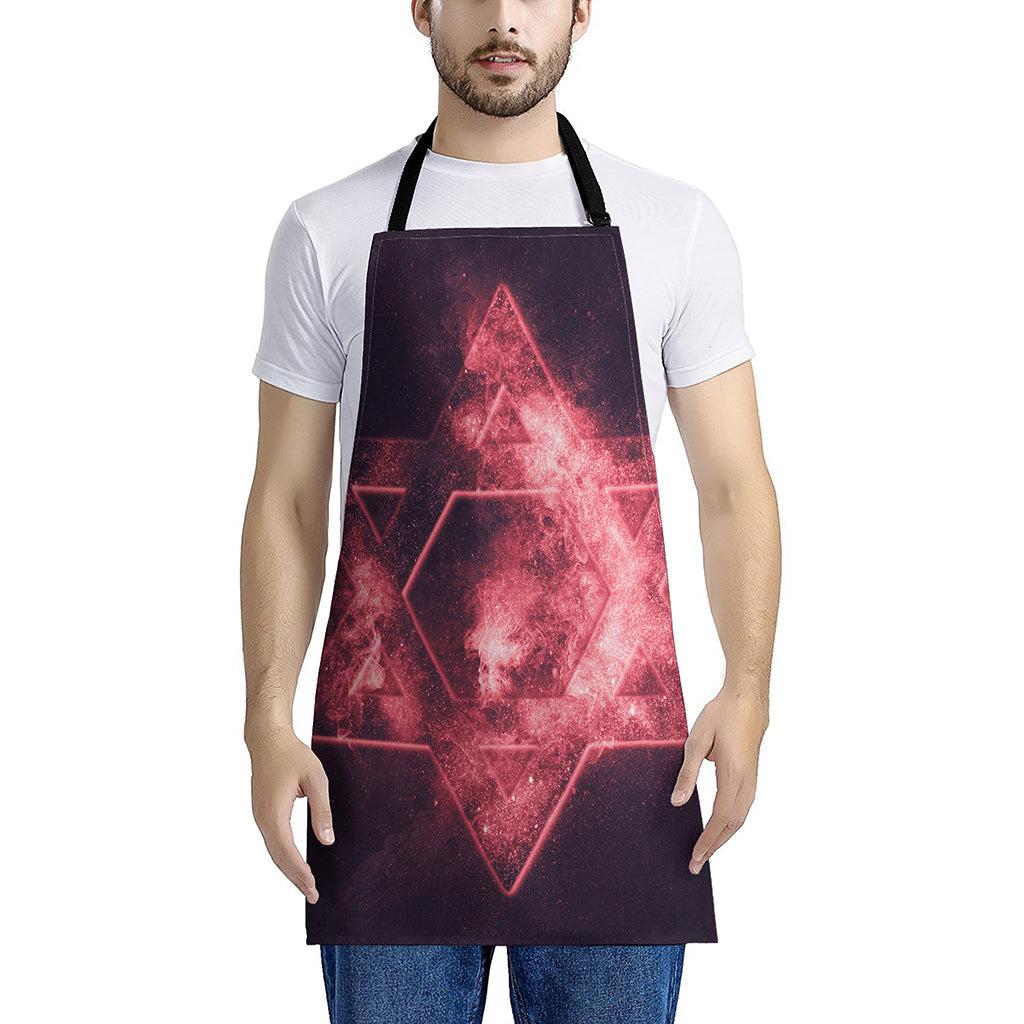 Fiery Star of David Print Apron