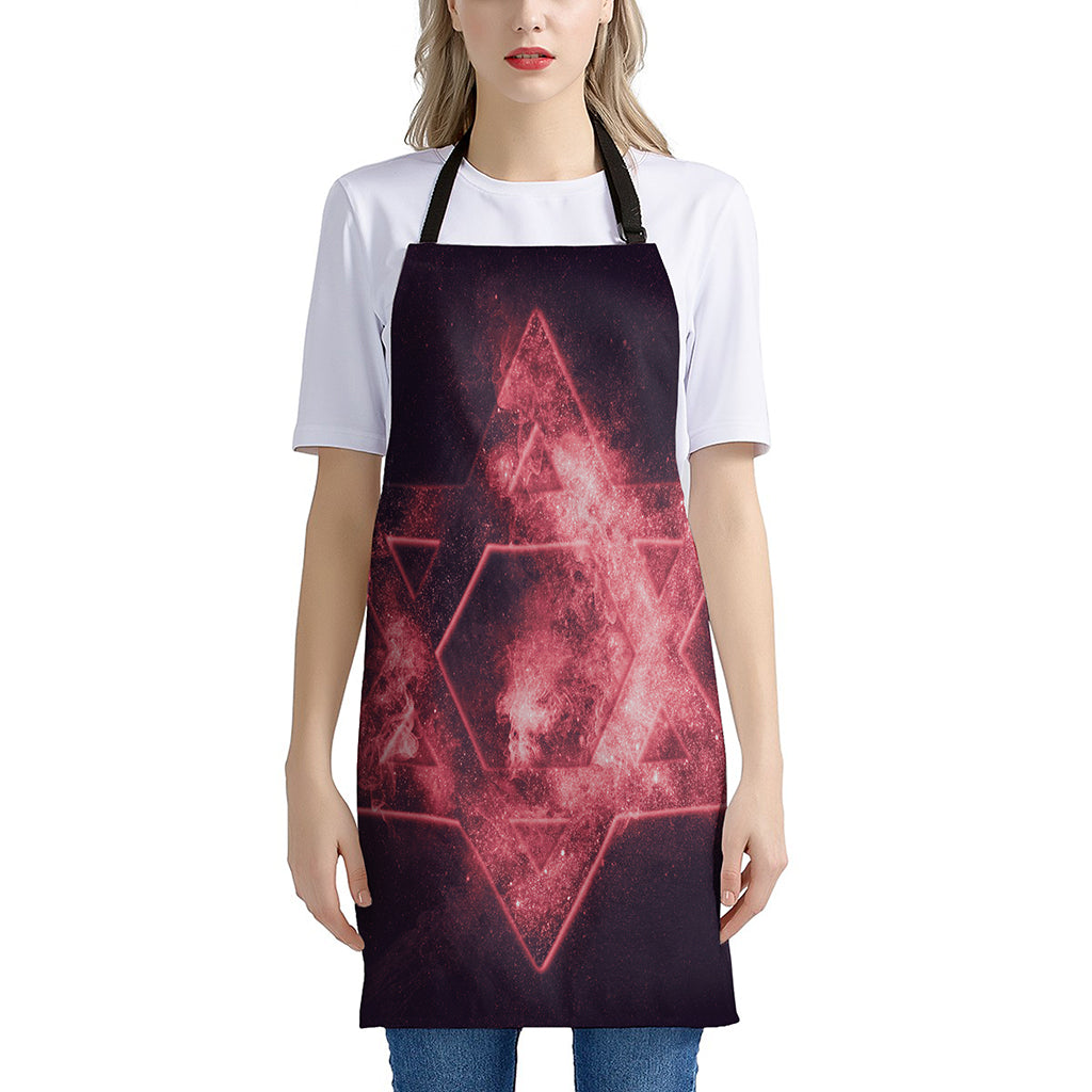 Fiery Star of David Print Apron