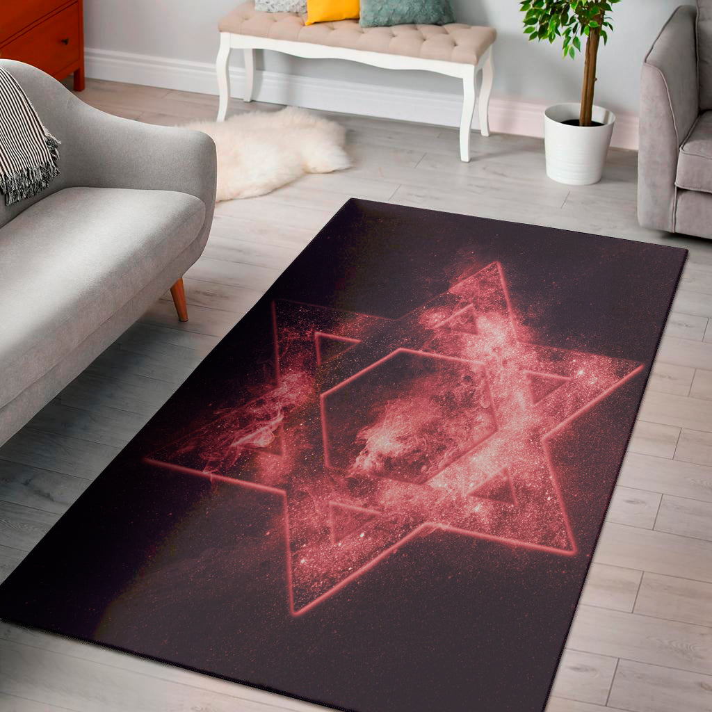 Fiery Star of David Print Area Rug