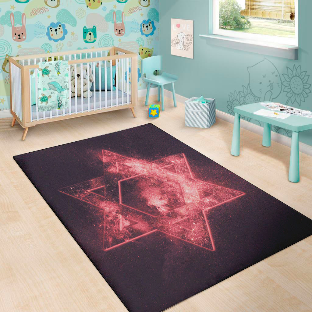 Fiery Star of David Print Area Rug