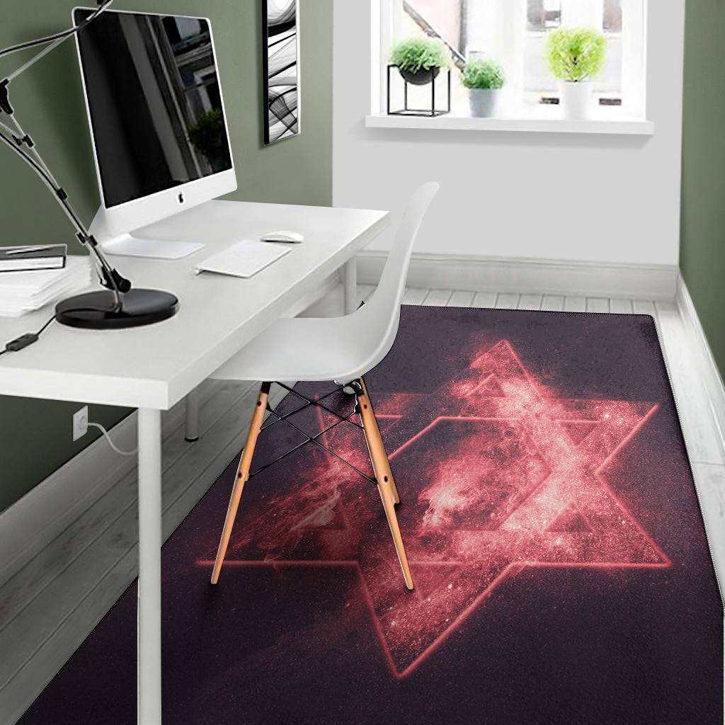 Fiery Star of David Print Area Rug