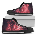 Fiery Star of David Print Black High Top Shoes