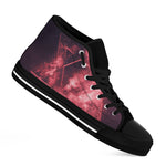 Fiery Star of David Print Black High Top Shoes