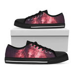 Fiery Star of David Print Black Low Top Shoes 