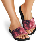 Fiery Star of David Print Black Slide Sandals