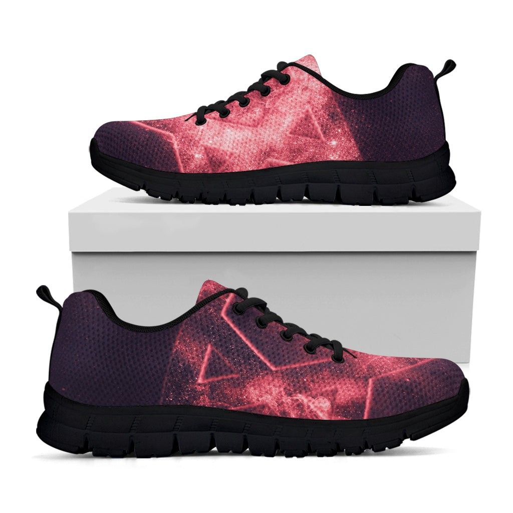 Fiery Star of David Print Black Sneakers